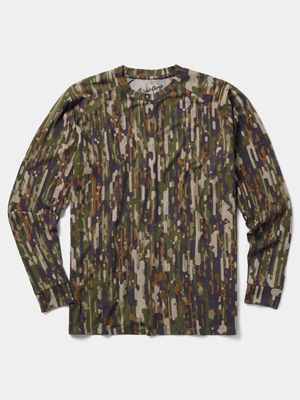 Duck Camp Original Bamboo Crew Long Sleeve Tee Shirt in Woodland